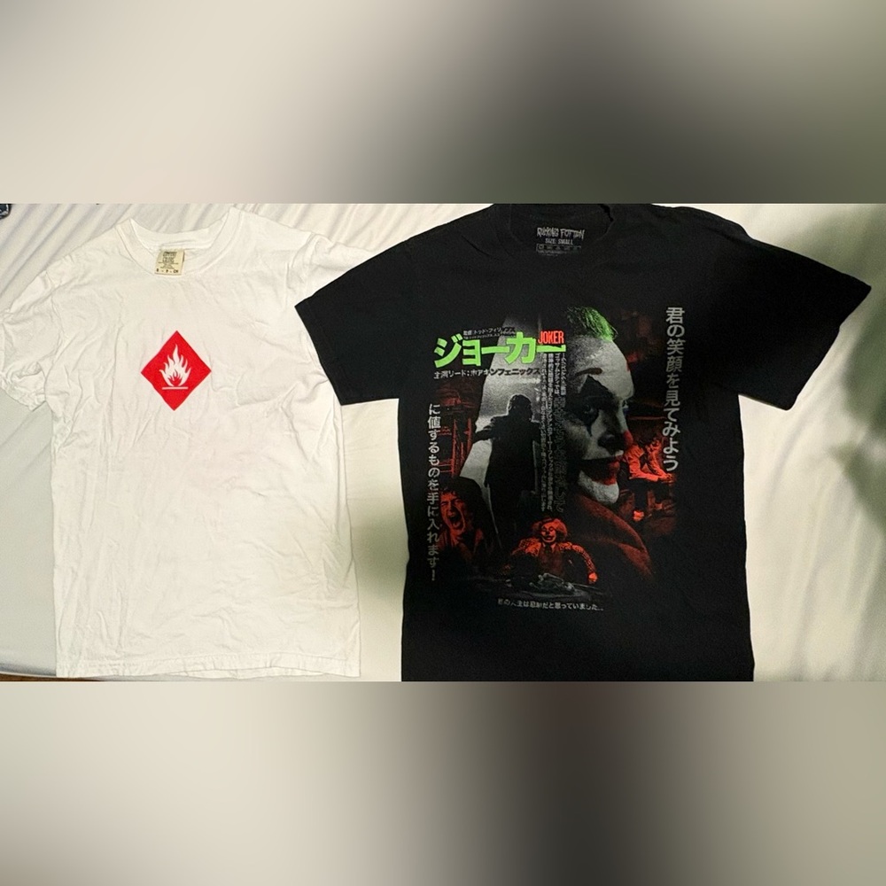 White and Black Graphic Tees Set